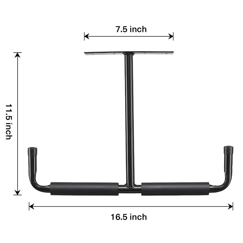 HOSKO Overhead Garage Storage Hooks Rack Ceiling Mounted, Heavy Duty Utility Hooks Ladder Hanger for Hanging Hose Pipe Lumber & Other Bulky Items (2 Pack, Black) - Image 4